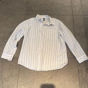 Over size White Striped Shirt
